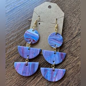 SALE: Geometric clay earrings